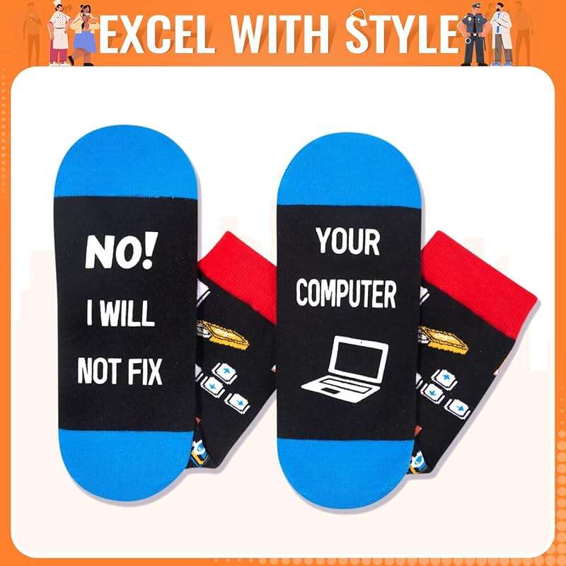 HAPPYPOP Gifts for Geek Chef - Funny Socks for Bus Driver Police Fireman Men Women - Image 4