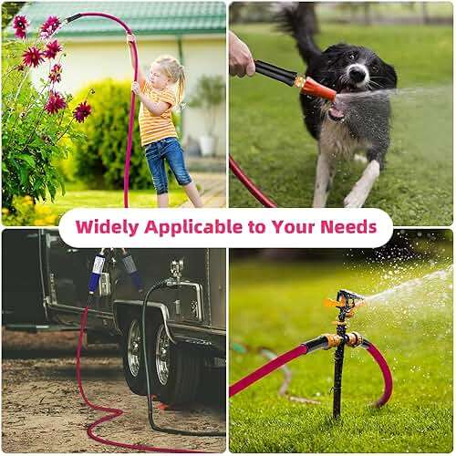 WELLUCK Garden Hose 5/8 in x 10 ft, Heavy Duty Durable Anti Kink Flexible Garden Water Hose for Drinking Water Safe BPA Free, All-weather Lightweight Water Hose for Garden RV Camper Marine - Image 7