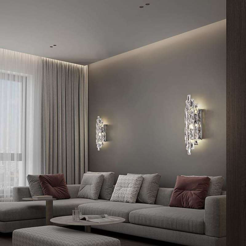 Modern Crystal Chrome Wall Sconces, Wall Light Fixtures, Indoor Wall Lamp, Vanity Wall Mount Lamps for Living Room Bedroom Bathroom Bedside Hallway Stairway - Image 7