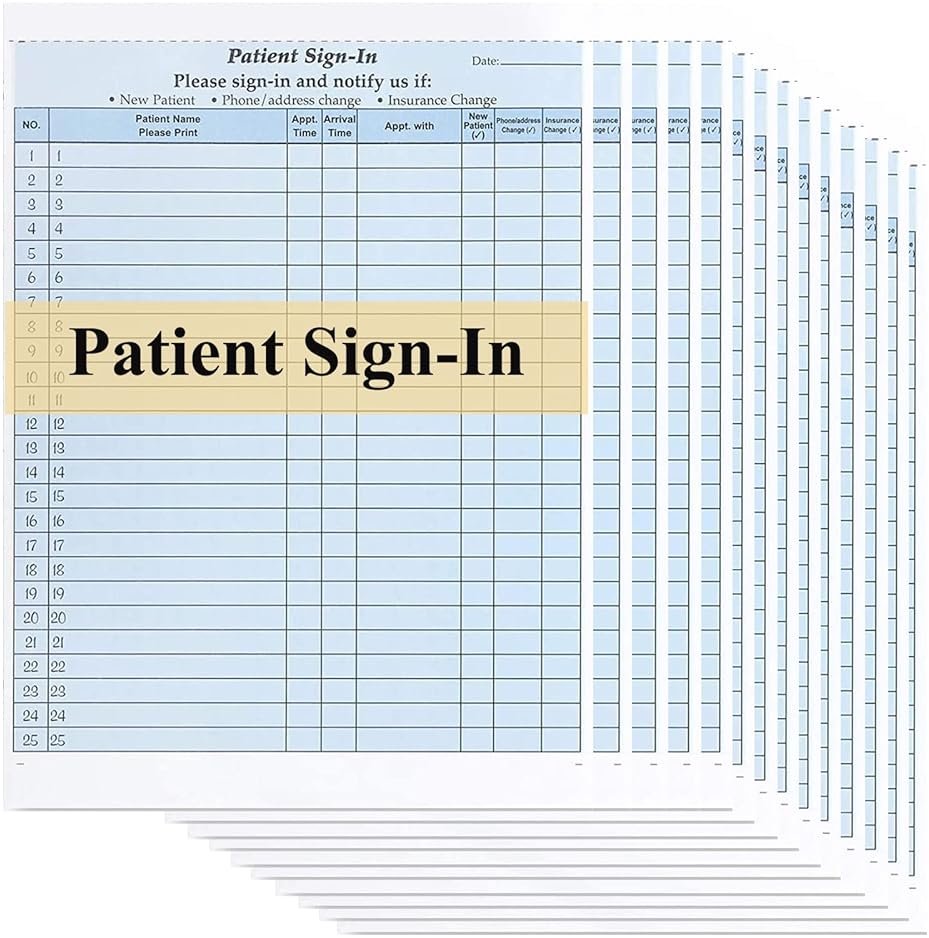 NCR Carbonless 3 Part Patient Sign in Forms with Peel Away Adhesive Labels,8-1/2" x 11" Form,HIPAA Approved and Compliant for Confidentiality in All Medical Offices(Blue) - Product Image