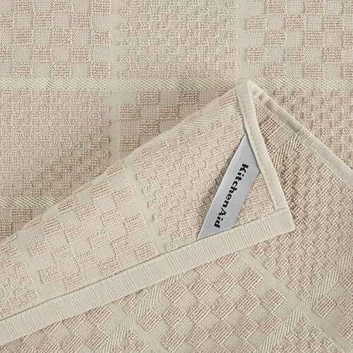 KITCHENAID Quilted Cotton Terry Cloth Oven Mitt, Pot Holder, Kitchen Towel 4-Pack Set, Heat Resistant, Silicone Grip, 16"x26", 7"x13" & 7"x10", Milkshake - Image 8