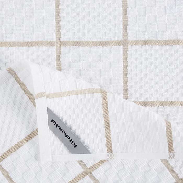 KITCHENAID Quilted Cotton Terry Cloth Oven Mitt, Pot Holder, Kitchen Towel 4-Pack Set, Heat Resistant, Silicone Grip, 16"x26", 7"x13" & 7"x10", Milkshake - Image 9
