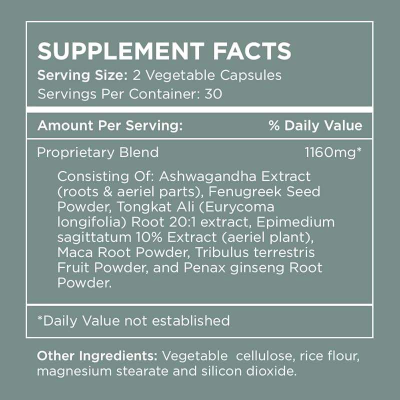 Pure for Men T-Support Supplement | Vegetarian Total Support for Men with Maca, Vitamin D, & Ashwagandha, Muscle Health | Endurance, Strength, Focus, & Energy Support | 60 Capsules - Image 4
