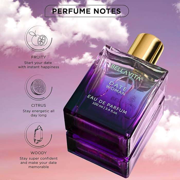 Bellavita Luxury DATE Eau de Parfum | 100 ml (3.4 fl.oz.) | Perfume for Women | Floral, Pink Pepper, Jasmine, and Moss Notes | Long Lasting Fragrance | Mother's Day Present - Image 5
