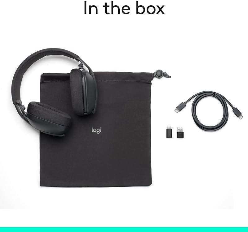 Logitech Zone Vibe Wireless Bluetooth Headphones with Noise Canceling Microphone, USB-A, USB-C, for Google Meet, Google Voice, Zoom, Mac/PC - Image 10