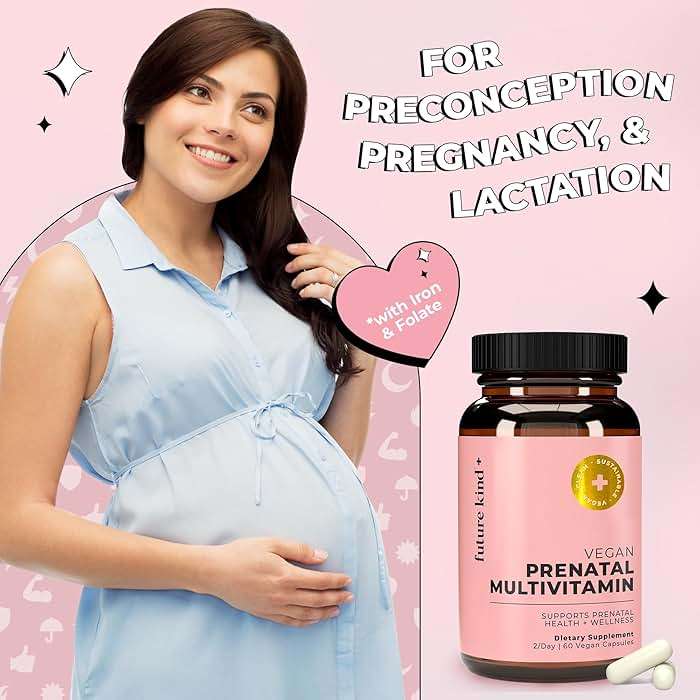Future Kind Prenatal Vitamin - Pregnancy, Lactation, and Wellness Support with DHA & L-Methylfolate - Folate Supplement for Women with Vitamin D, E, Iron, Omega-3 and Biotin (60 Capsules) - Image 3