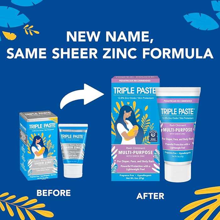 Triple Paste Multi-Purpose Baby Healing Ointment, 2 oz Tube, Baby Diaper Rash Cream and Skin Protectant for Hands, Face & Bottom Treats, Soothes and Prevents with Zinc Oxide (Packaging May Vary) - Image 2