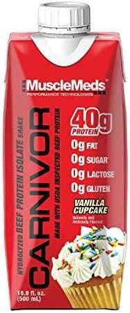 MuscleMeds Carnivor RTD, Ready to Drink Protein, Lactose Free, Sugar Free, 40g Isolate Protein, Muscle Building, Recovery, Vanilla Cupcake, 16.9 Fl Oz, Liquid (Pack of 12) - Image 4