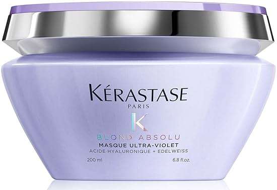 Kerastase Blond Absolu Ultra-Violet Purple Hair Mask For Lightened, Highlighted and Grey Hair - Neutralizes Brassy and Yellow Undertones With Hyaluronic Acid, 6.8 Fl Oz - Image 1