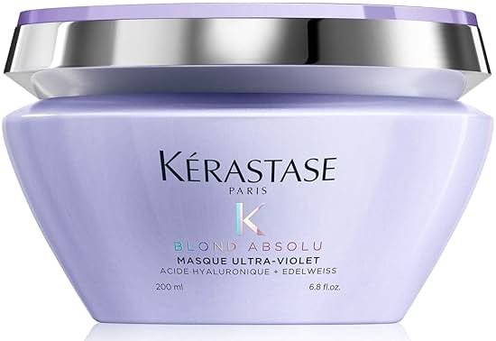 Kerastase Blond Absolu Ultra-Violet Purple Hair Mask For Lightened, Highlighted and Grey Hair - Neutralizes Brassy and Yellow Undertones With Hyaluronic Acid, 6.8 Fl Oz - Product Image