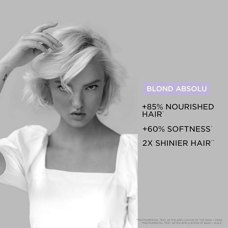 Kerastase Blond Absolu Ultra-Violet Purple Hair Mask For Lightened, Highlighted and Grey Hair - Neutralizes Brassy and Yellow Undertones With Hyaluronic Acid, 6.8 Fl Oz - Image 4