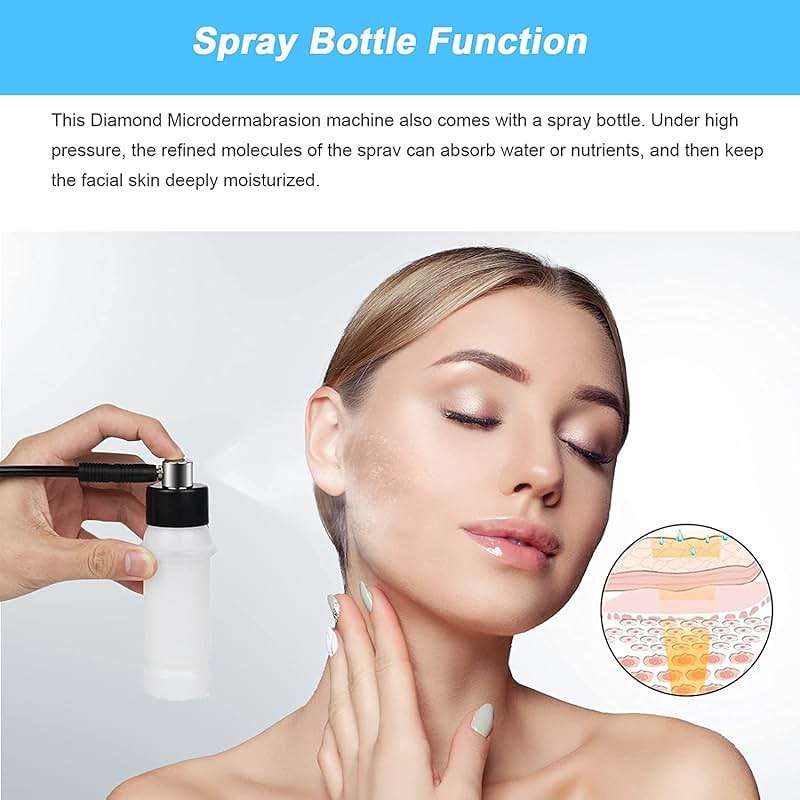 AIMENGXI 3 in 1 Diamond Microdermabrasion Machine, Professional Beauty Facial Care Equipment Microdermabrasion Device with Vacuum Spray Skin Care for Salon Personal Home Use,108a - Image 4