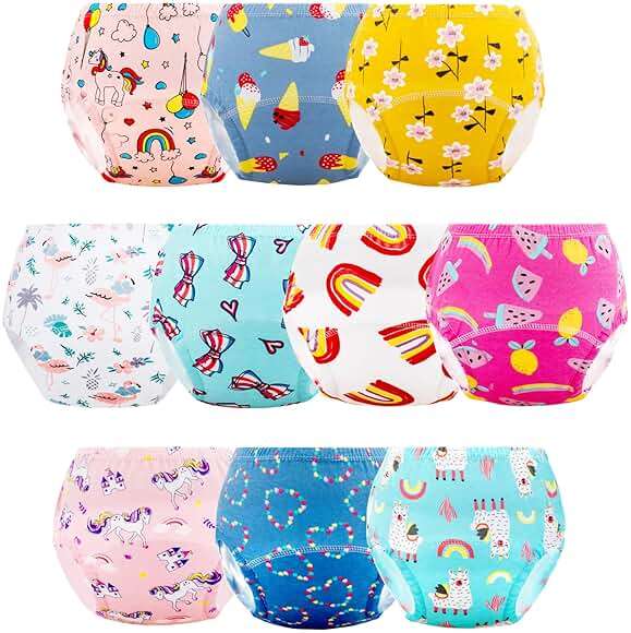 Cogindss Xmrlvn Baby Potty Training Underwear, Cotton Toddler Training Pants for Boys and Girls 3-4 T, 10 Pack, M, Yellow - Image 1