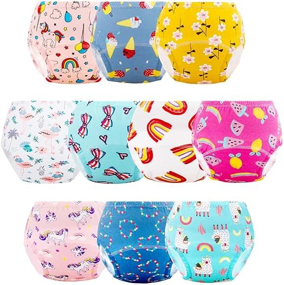 Cogindss Xmrlvn Baby Potty Training Underwear, Cotton Toddler Training Pants for Boys and Girls 3-4 T, 10 Pack, M, Yellow - Product Image