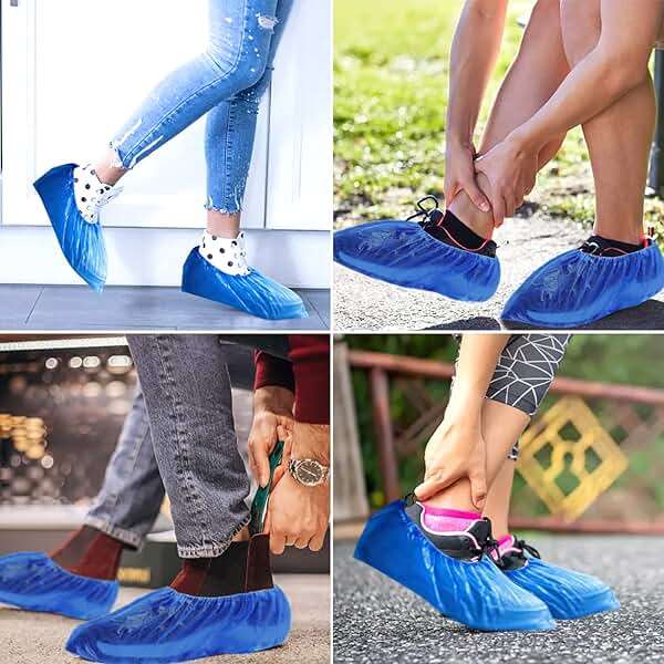 200Pcs/100Pairs Waterproof Shoe Covers Disposable Non Slip, Disposable Shoe Covers for Indoors, Premium Shoes Protectors Boot Covers, CPE Plastic Shoe Booties for Shoes Covers, Fit All Men&Women DHOOZ - Image 6