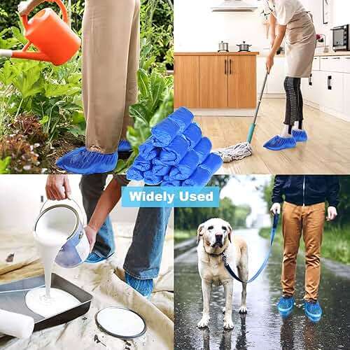 200Pcs/100Pairs Waterproof Shoe Covers Disposable Non Slip, Disposable Shoe Covers for Indoors, Premium Shoes Protectors Boot Covers, CPE Plastic Shoe Booties for Shoes Covers, Fit All Men&Women DHOOZ - Image 7
