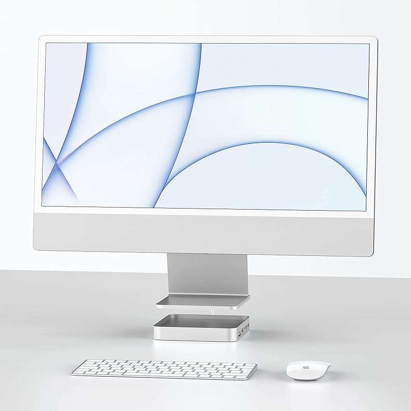 USB C HUB for iMac 24 inch 2021/2023/2024, PULWTOP USB Hub Adapter iMac Accessories for i-Mac M1/M3/M4 with USB C 10Gbps 3*USB A SD/TF, Docking Station Support Expand M.2 SSD (Not Included), Silver - Image 8