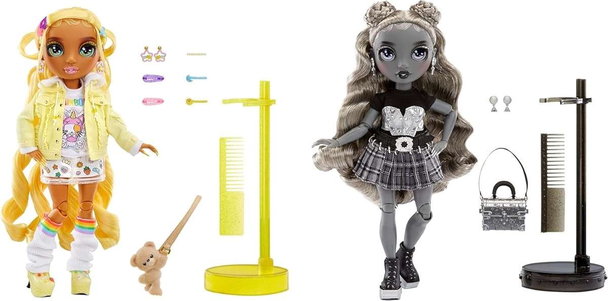 Rainbow High Madison Twins 2-Pack with Mix & Match Outfits - Great Gift for Kids & Collectors, Yellow & Grey - Image 3