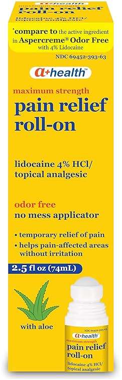 A+Health Pain Relief Roll-On Liquid, Lidocaine 4%, Odor Free, Maximum Strength Pain + Itch Relief with Aloe, Made in USA, 2.5 fl Ounces - Image 3