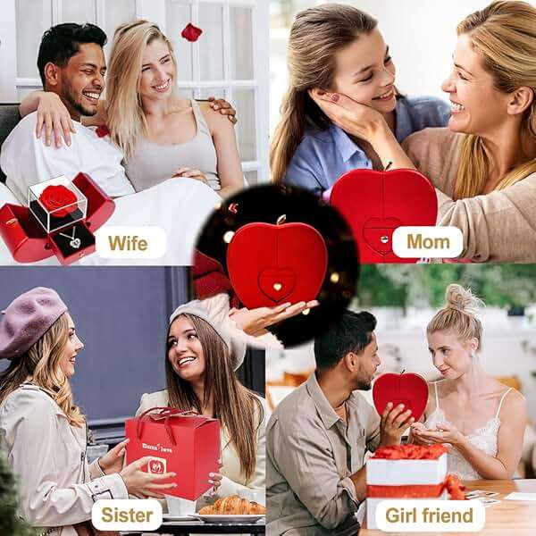 Preserved Real Rose with I love you Necklace 100 Languages, Gifts for Girlfriend, Women, Mom, Wife, Gifts Idea on Christmas, Valentine's Day, Mother's Day, Birthday, Anniversary, Thanksgiving - Image 6