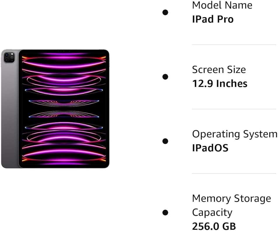 Apple 2022 iPad Pro (12.9-inch, Wi-Fi, 256GB) - Space Gray (Renewed) - Image 8