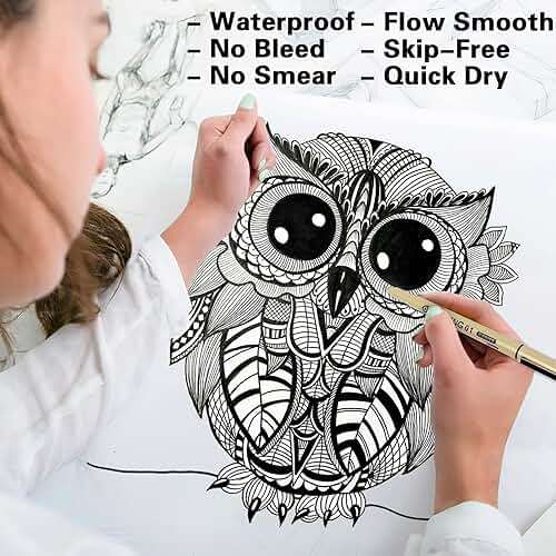Muchcute Micro Fineliner Drawing Art Pens: 12 Black Fine Line Waterproof Ink Set Artist Supplies Archival Inking Markers Liner Sketch Outline Anime Gifts Manga Sketching Watercolor Zentangle Kit Stuff - Image 4