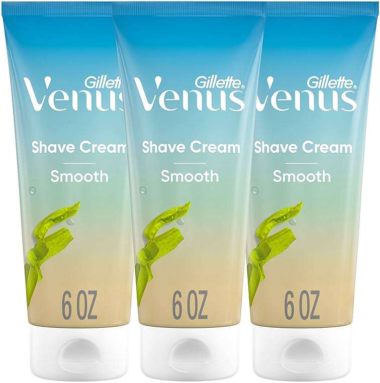 Gillette Venus Smooth plus Olay Shaving Cream for Women, 3 Count, 6 oz - Image 1