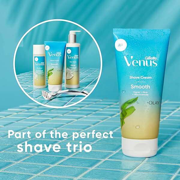 Gillette Venus Smooth plus Olay Shaving Cream for Women, 3 Count, 6 oz - Image 7