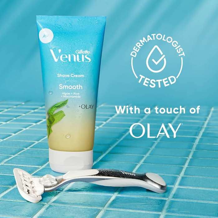 Gillette Venus Smooth plus Olay Shaving Cream for Women, 3 Count, 6 oz - Image 8