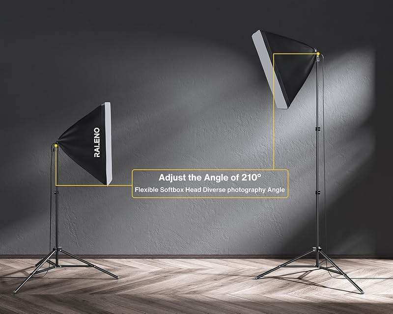 RALENO Photography Lighting Kit, 8.5x10ft Photo Backdrops Stands with 6x9ft Green Screen, 50W LED Bulbs, 5500 K, 97CRI, Umbrellas&Softbox Lighting kit for Studio Portrait Product Photography - Image 3
