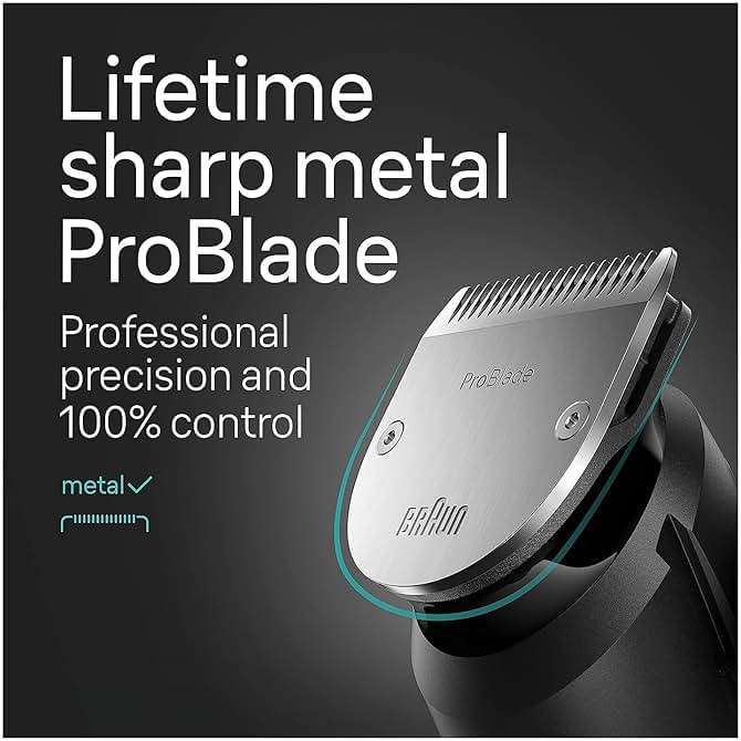 Braun All-in-One Men's Shaving Kit Series 7 7440, 12-in-1 Beard, Face, Nose, Ear Trimmer, Hair Clippers, Body Groomer and Manscaping + Travel Case + Charging Stand - Image 7
