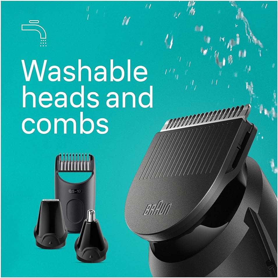 Braun All-in-One Style Kit Series 3 3450, 5-in-1 Trimmer for Men with Beard Trimmer, Ear & Nose Trimmer, Hair Clippers & More, Ultra-Sharp Blade, 40 Length Settings and Washable - Image 8