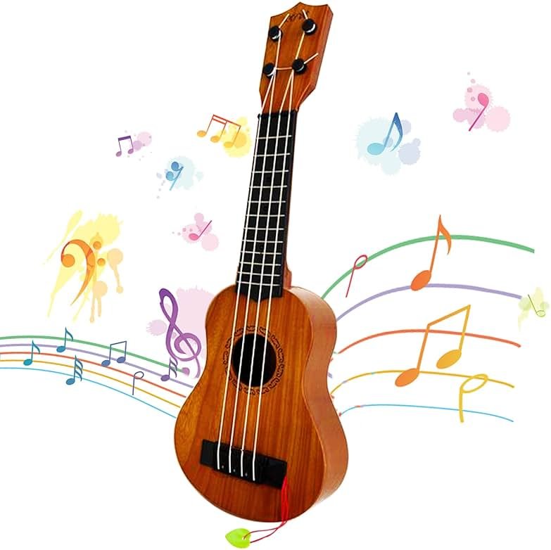 Kids Toy Ukulele Guitar,Classical 17inch 4 String Mini Children Guitar with Pick,Educational Musical Instrument Toy for Toddlers and Preschoolers - Product Image