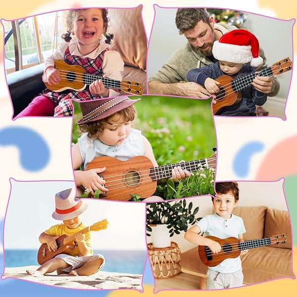 Kids Toy Ukulele Guitar,Classical 17inch 4 String Mini Children Guitar with Pick,Educational Musical Instrument Toy for Toddlers and Preschoolers - Image 6