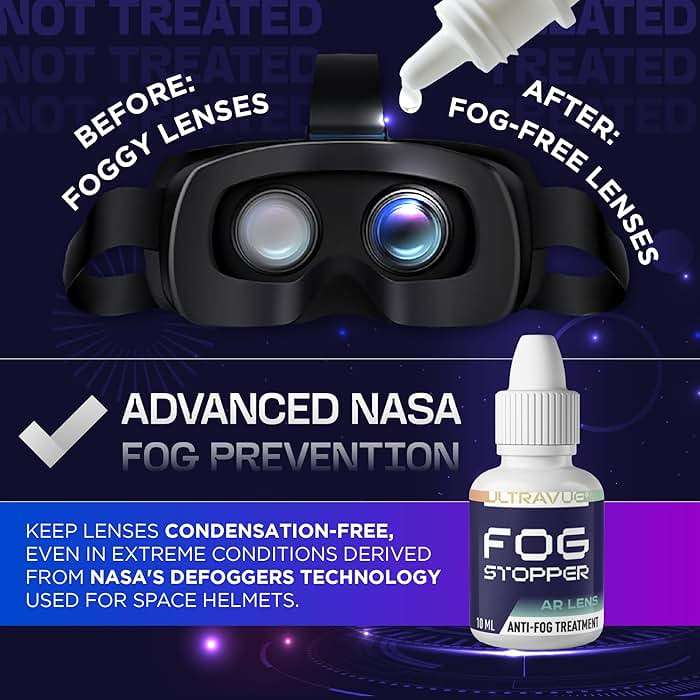 UltraVue VR Cleaning Kit and Anti-Fog Treatment - Includes VR Cleaner Gel Sprays, Microfiber Cloths, Anti Fog Drop Treatments, Brush and Air Bladder with Precision Nozzle - Image 5
