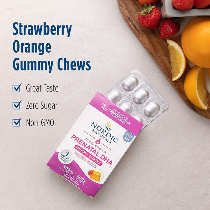Nordic Naturals Zero Sugar DHA Prenatal Vitamin Gummies, Strawberry Orange Flavor - 27 Gummies - Supplements for Pregnancy - 600 mg Omega-3 Fish Oil and 400 IU Vitamin D3-27 Servings - Image 7