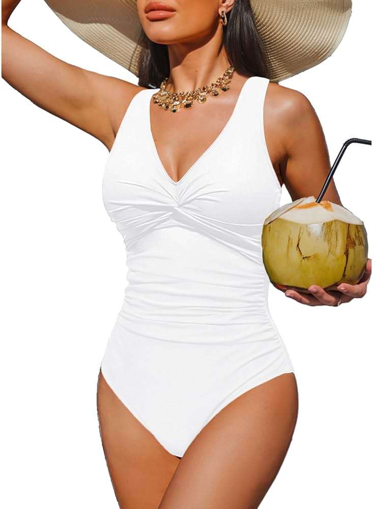 Holipick Women Tummy Control One Piece Swimsuit - Push Up Bathing Suit Full Coverage Slimming Swimwear - Image 1