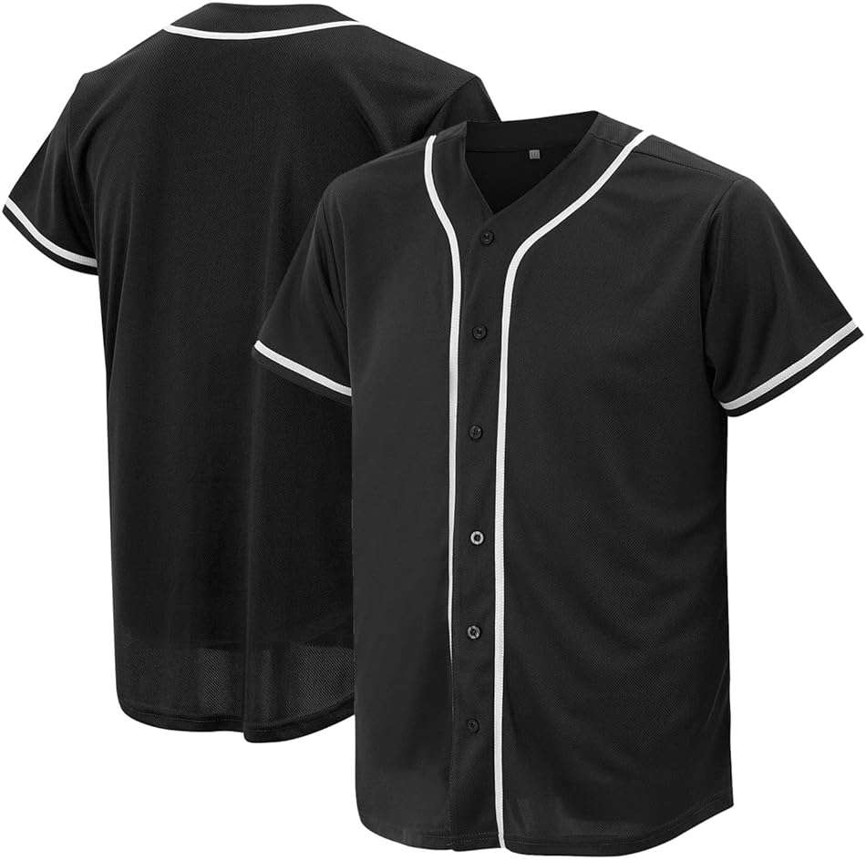 Baseball Jersey for Men and Women, Baseball Shirts for Custom Button up Shirt,Hipster Hip Hop Sports Uniforms - Image 1