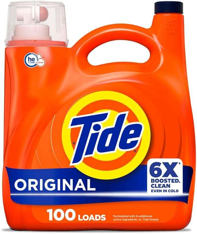 Tide Liquid Laundry Detergent, Original Scent, 125 fl oz, 100 Loads, Boosted Clean Even in Cold Water with Concentrated Washing Soap - Image 1