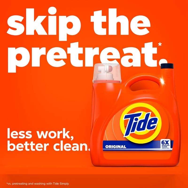Tide Liquid Laundry Detergent, Original Scent, 125 fl oz, 100 Loads, Boosted Clean Even in Cold Water with Concentrated Washing Soap - Image 12