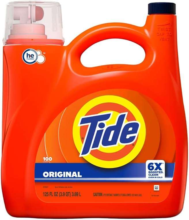 Tide Liquid Laundry Detergent, Original Scent, 125 fl oz, 100 Loads, Boosted Clean Even in Cold Water with Concentrated Washing Soap - Image 14