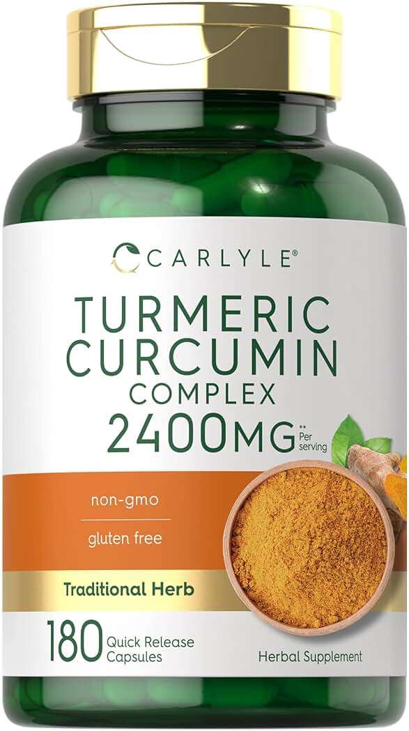 Carlyle Turmeric Curcumin Supplement | 180 Powder Capsules | Herbal Complex | Non-GMO, Gluten Free Formula - Image 1