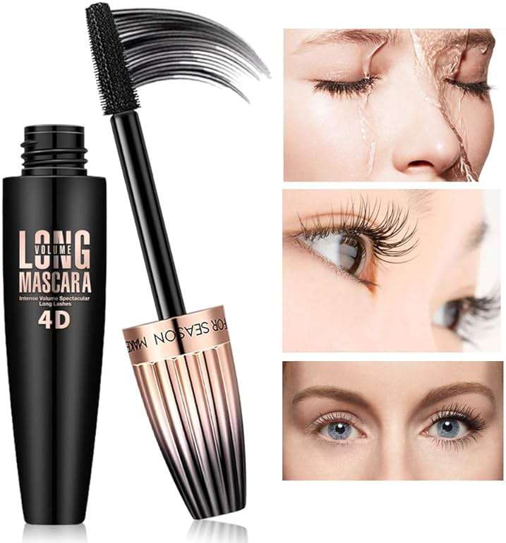4D Silk Fiber Lash mascara, Waterproof Mascara Black Volume and Length, Natural Lengthening and Thick, Smudge-Proof,No Clumping, Instantly Create The Look of Lash Extensions, All Day Full, 2 Pack - Image 7