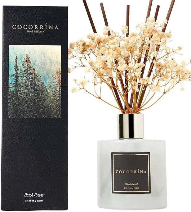 Cocorrína Reed Diffuser Sets, 6.7 fl oz. Black Forest Diffuser with Sticks Home Fragrance Reed Diffuser for Bathroom Shelf Decor - Image 3