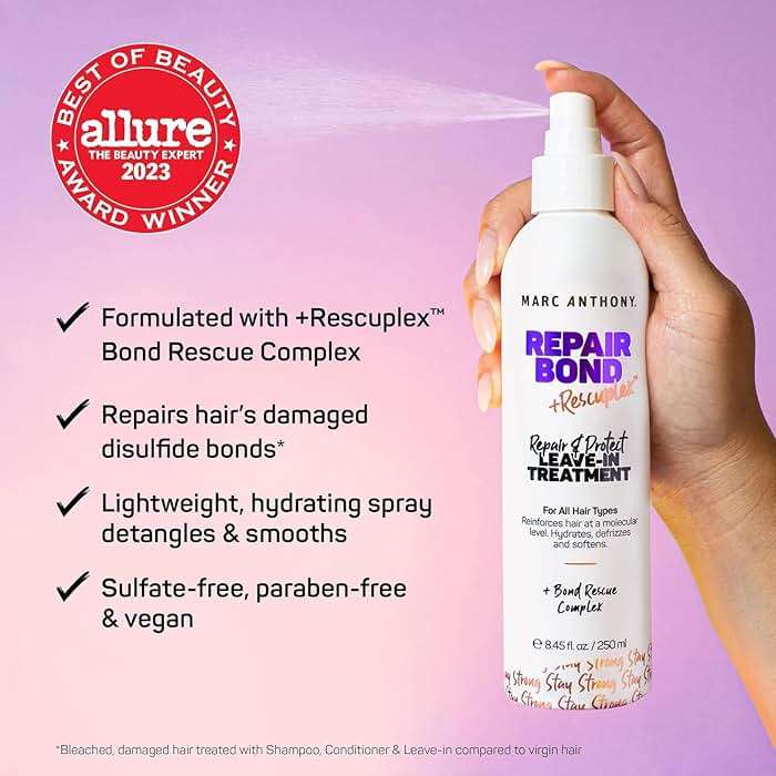 Marc Anthony Bond Repair Leave In Hair Conditioner Treatment for Dry & Damaged Hair, Repair Bond - Treatment & Deep Conditioning Moisturizer Reduces Breakage & Flyaways - Fights & Reduces Frizz - Image 4