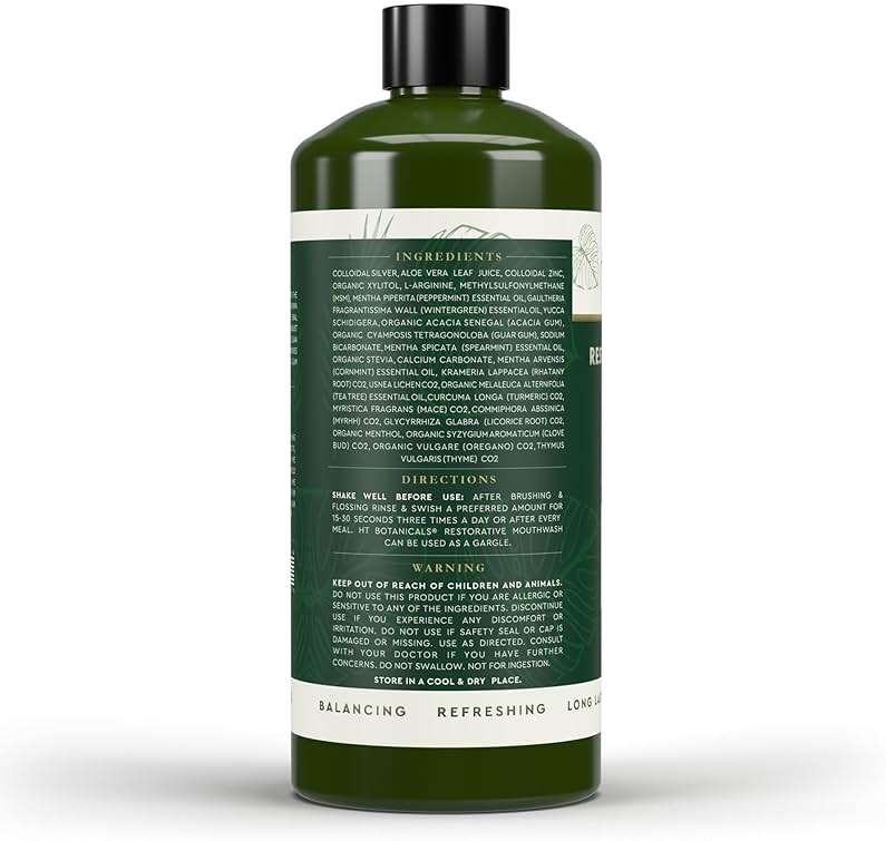 Heart Tone Botanicals Colloidal Silver Mouthwash | Nano Silver Alcohol-Free Mouth Rinse | Aloe Vera, Zinc, MSM & 18 Botanical CO2 Extracts | pH Balanced | Fluoride Free | Peppermint - Image 5