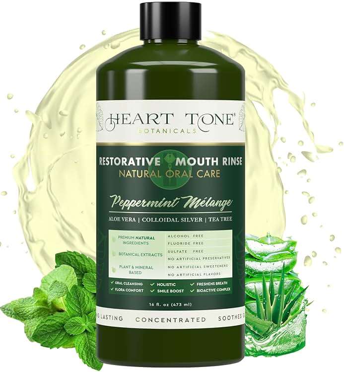 Heart Tone Botanicals Colloidal Silver Mouthwash | Nano Silver Alcohol-Free Mouth Rinse | Aloe Vera, Zinc, MSM & 18 Botanical CO2 Extracts | pH Balanced | Fluoride Free | Peppermint - Image 6