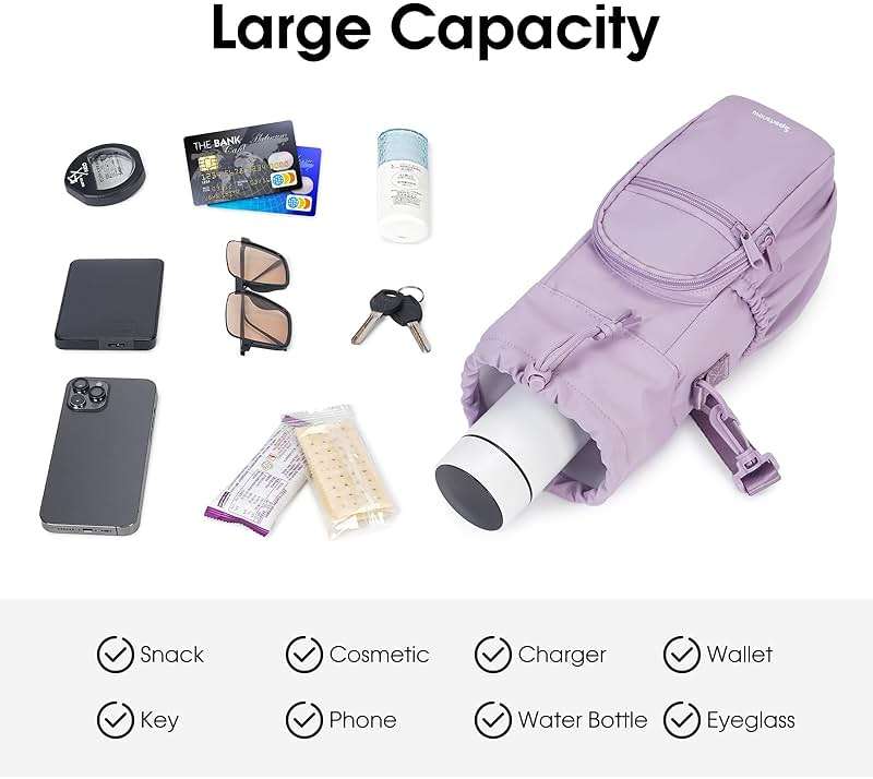 sportsnew Water Bottle Holder 40oz Crossbody Insulated Cup Sleeve Water Bottle Carrier Sling Bag with Phone Pocket, Walking - Image 7