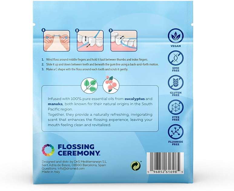 FlossingCeremony | Expanding Woven Dental Floss | Smart-Weave Floss | Vegan | Natural | Non-Toxic & PFAS Free | Eucalyptus & Manuka | Hilo Dental para Dientes | 55 Yards x 2 Units - Image 2