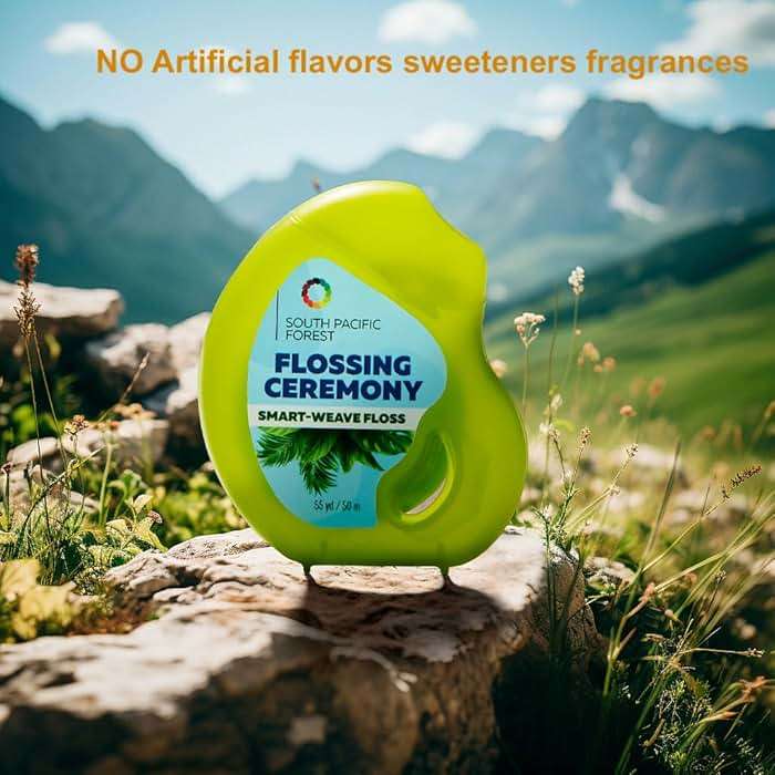 FlossingCeremony | Expanding Woven Dental Floss | Smart-Weave Floss | Vegan | Natural | Non-Toxic & PFAS Free | Eucalyptus & Manuka | Hilo Dental para Dientes | 55 Yards x 2 Units - Image 4